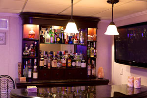 A basement bar installed in a finished basement in Niagara Falls