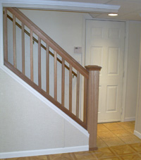 Renovated basement staircase in North Tonawanda