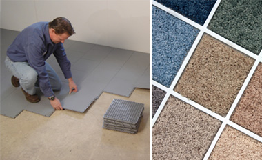 Waterproof Basement Floor Matting, Carpet Tiles Basement Concrete