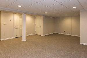 Finished and remodeled basement