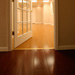 Basement finished with wood floors